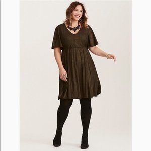 Torrid Shimmery gold Sleeved Party Dress